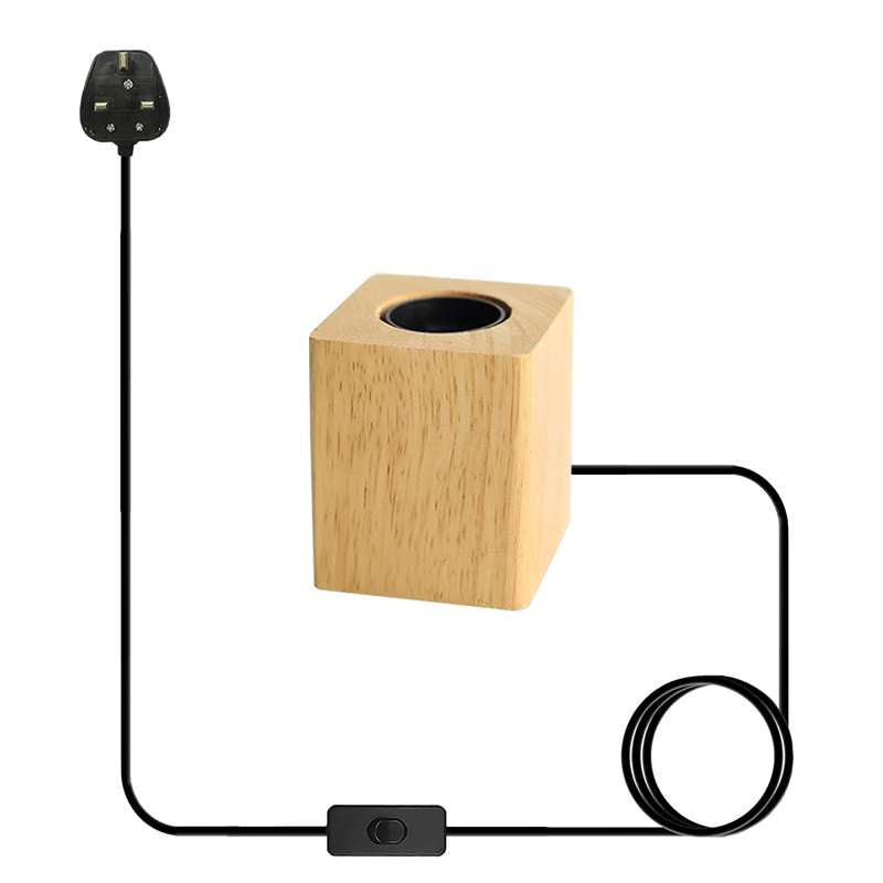 Wooden Base Lamp Plug in Table Lamp ~4557-9