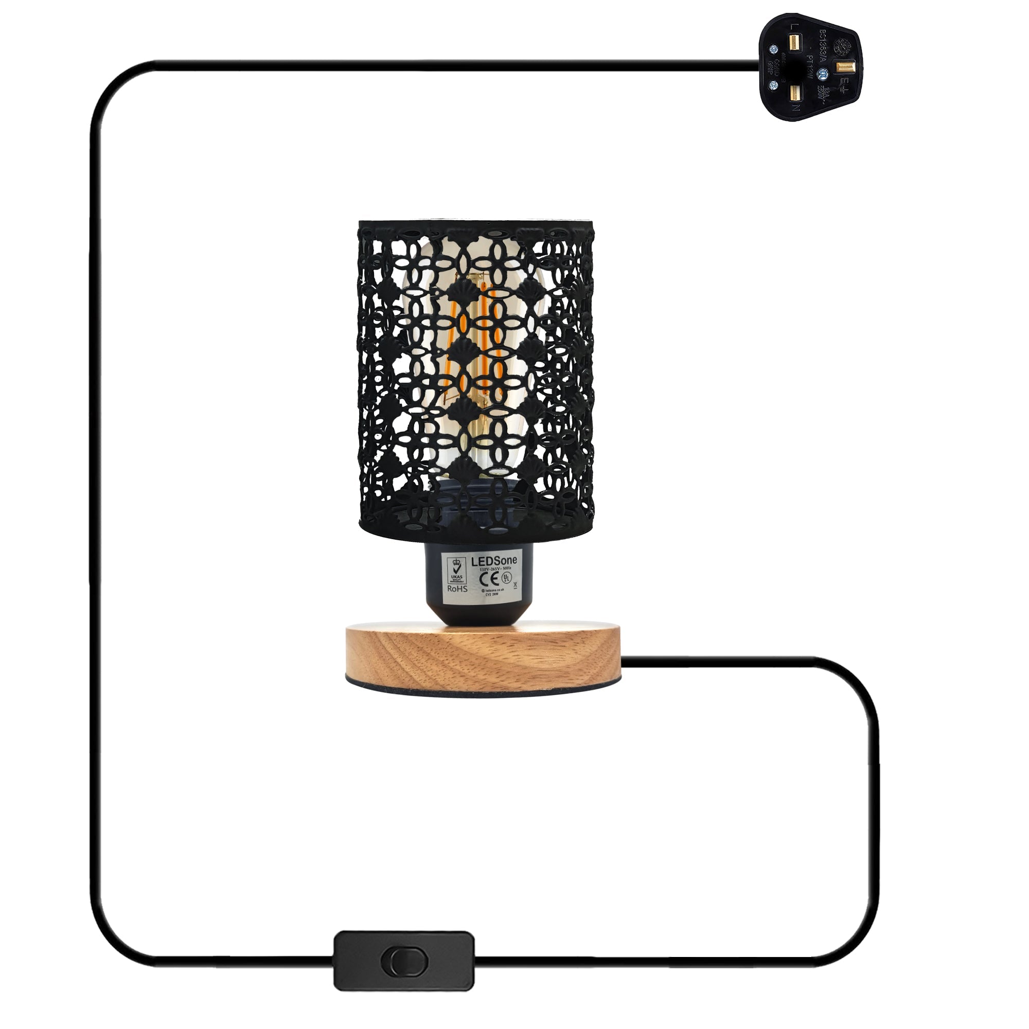 Black Table Lamp with Small Lamp Stand~5308-5
