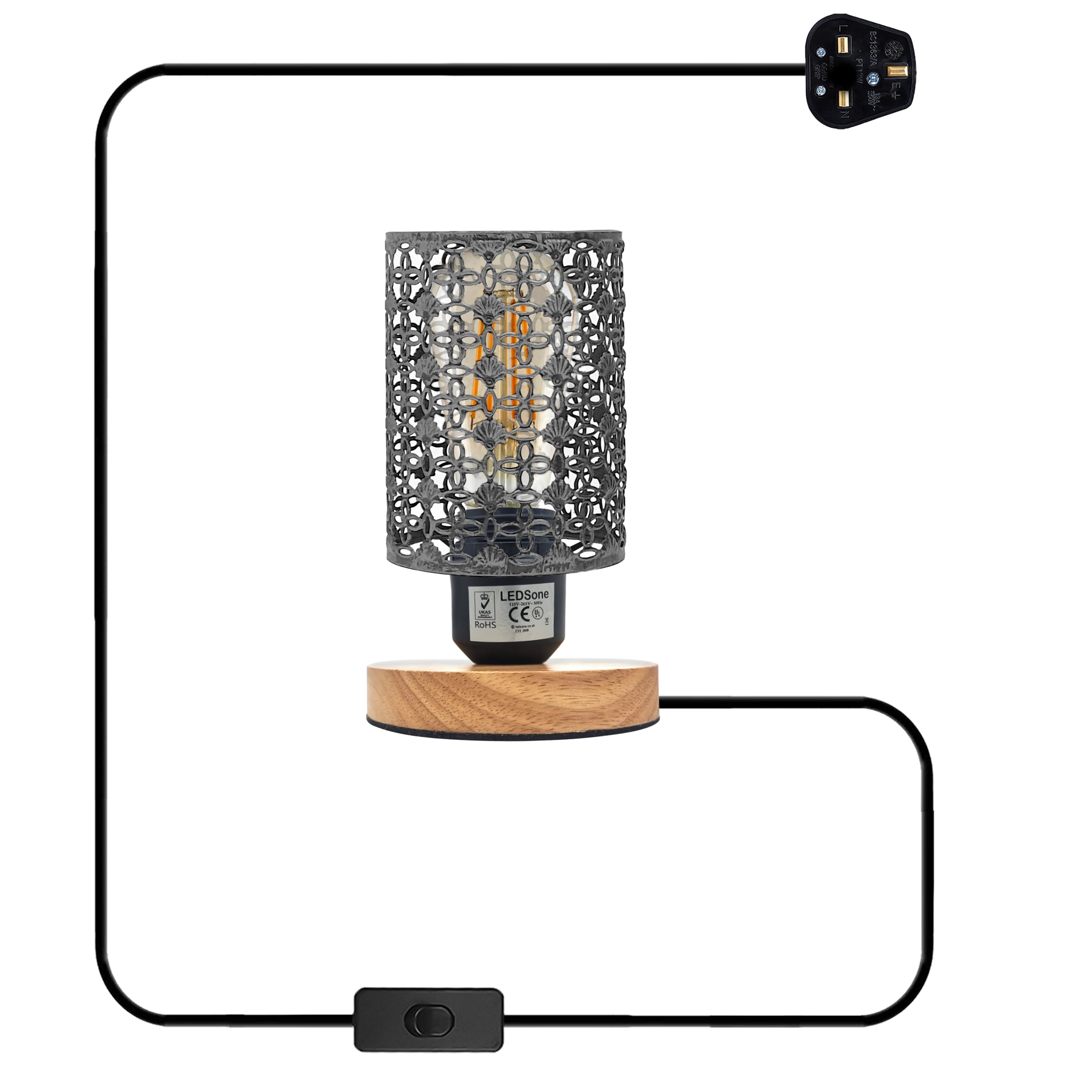 Black Table Lamp with Small Lamp Stand~5308-10