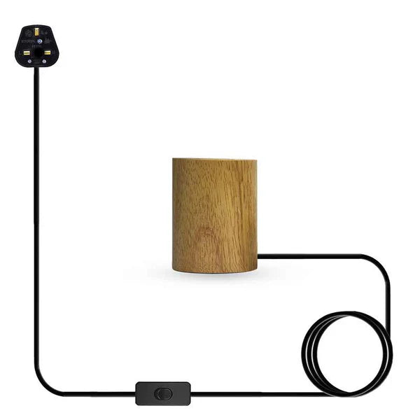 Wooden Base Lamp Plug in Table Lamp ~4557-5